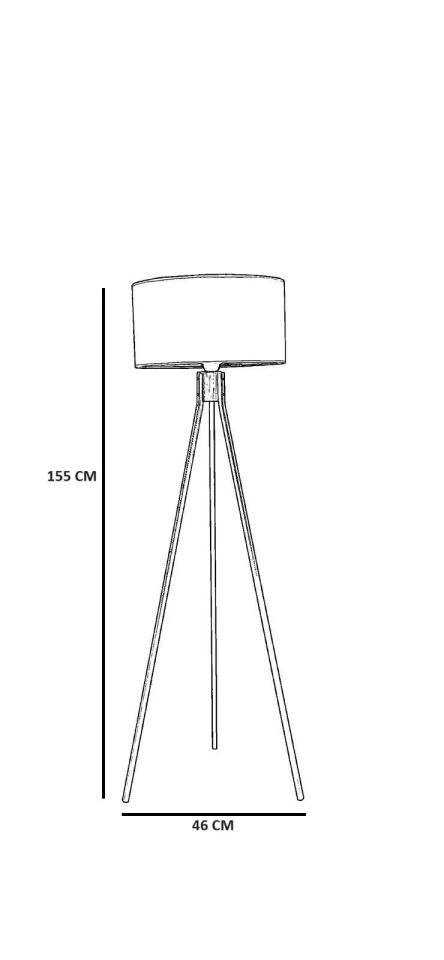 Fisco Tripod Siyah Büyük Retro Başlıklı Lambader 
