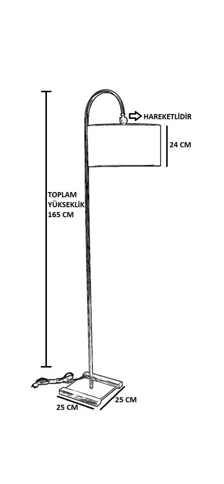 Kumru Siyah Silindir Hasır Siyah Abajurlu Lambader 