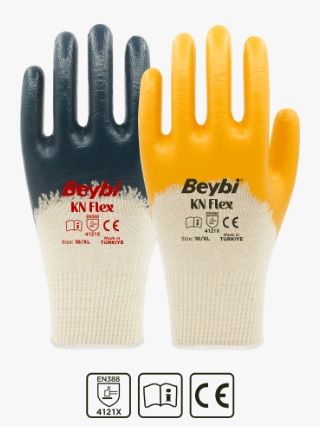 KN Flex Nitril Kaplı Pamuk Eldiven ( 288 ÇİFT / KOLİ )