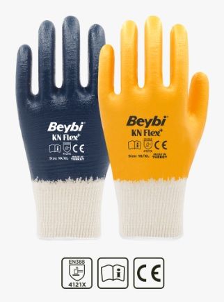 KN Flex+ Nitril Kaplı Pamuk Eldiven ( 288 ÇİFT / KOLİ )