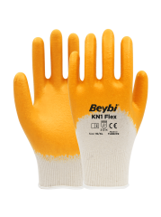 KN1 Flex Nitril Kaplı Pamuk Eldiven ( 288 ÇİFT / KOLİ )