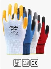 PN10 Polyester Örme Nitril Eldiven ( 288 ÇİFT / KOLİ )