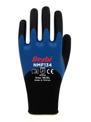 NMF134 Çift Katlı Mikro Köpük Nitril Kaplı Polyester Eldiven ( 144 ÇİFT / KOLİ )