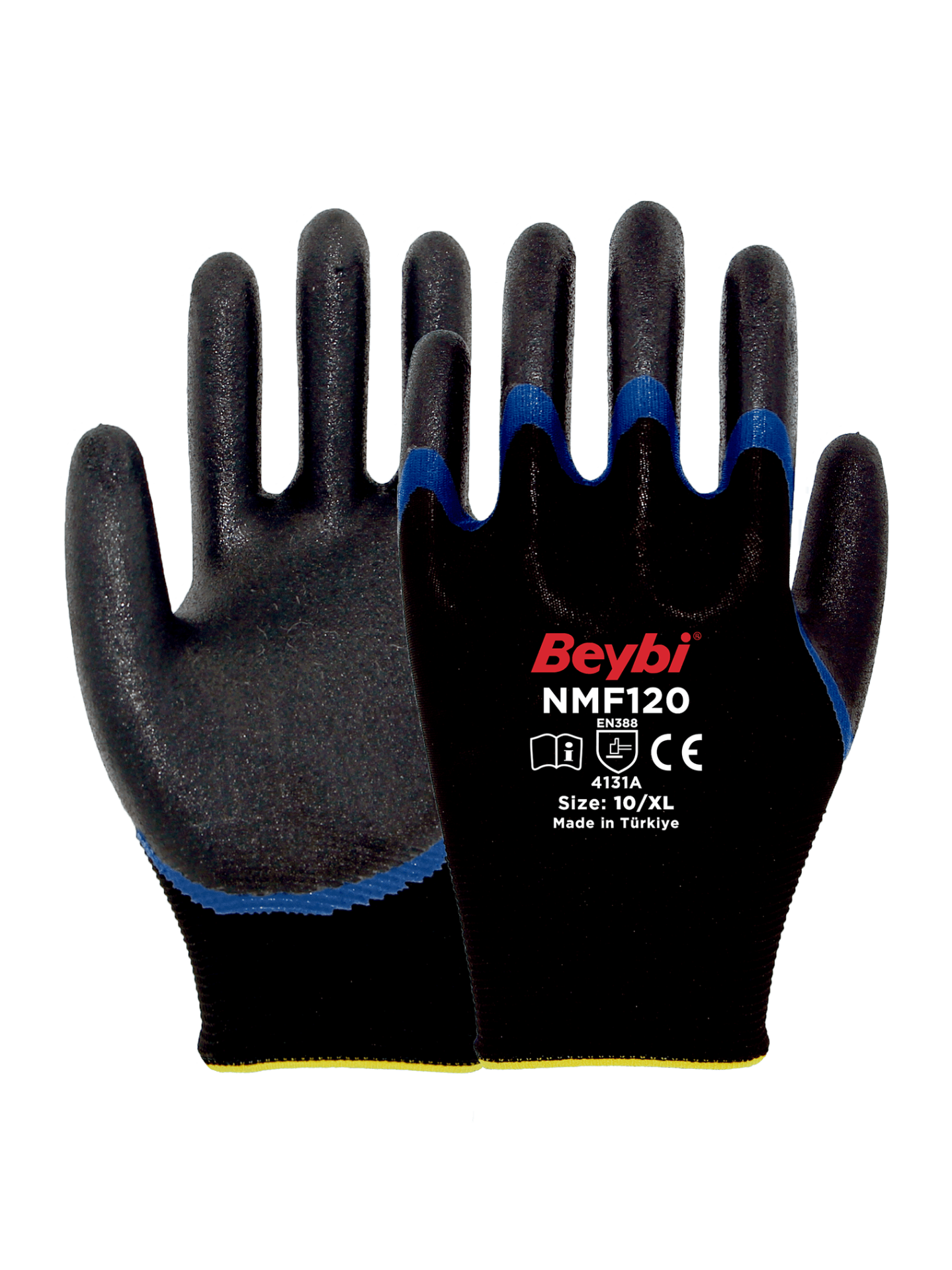 NMF120 Çift Katlı Mikro Köpük Nitril Kaplı Polyester Eldiven ( 144 ÇİFT / KOLİ )
