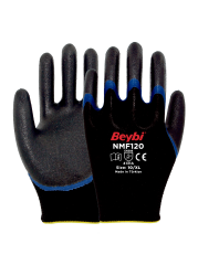 NMF120 Çift Katlı Mikro Köpük Nitril Kaplı Polyester Eldiven ( 144 ÇİFT / KOLİ )