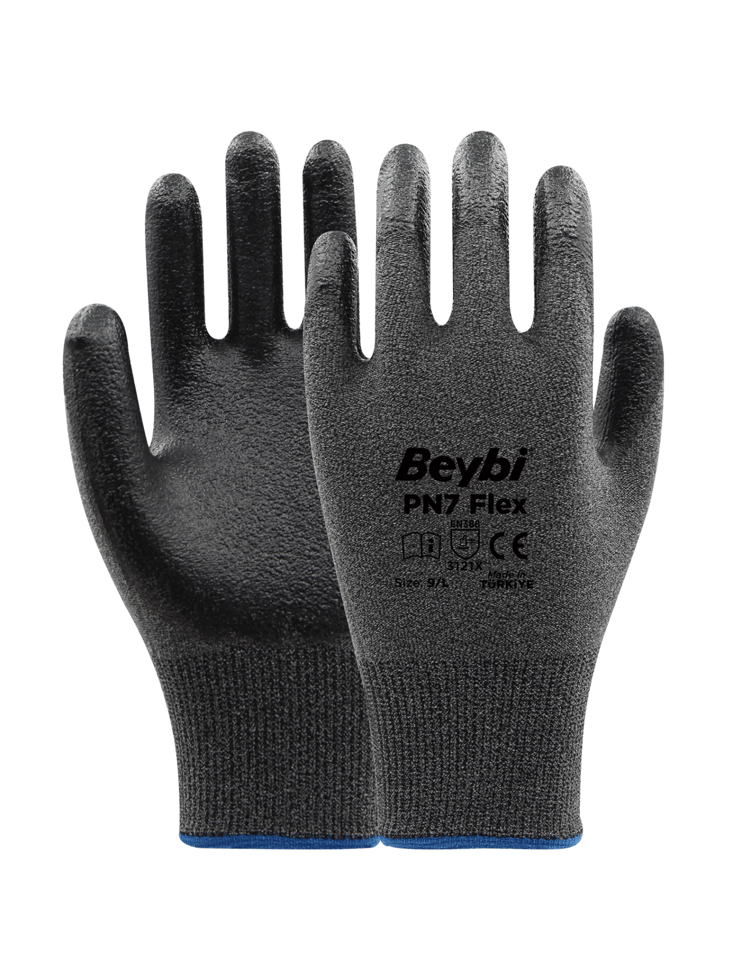 PN7 Flex Nitril Kaplı Likralı Polyester Eldiven ( 288 ÇİFT )