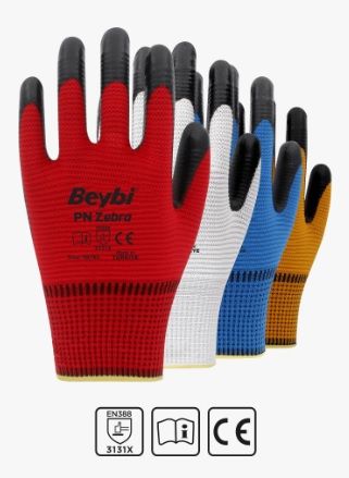 PN Zebra Nitril Kaplı Polyester Eldiven ( 288 ÇİFT / KOLİ )