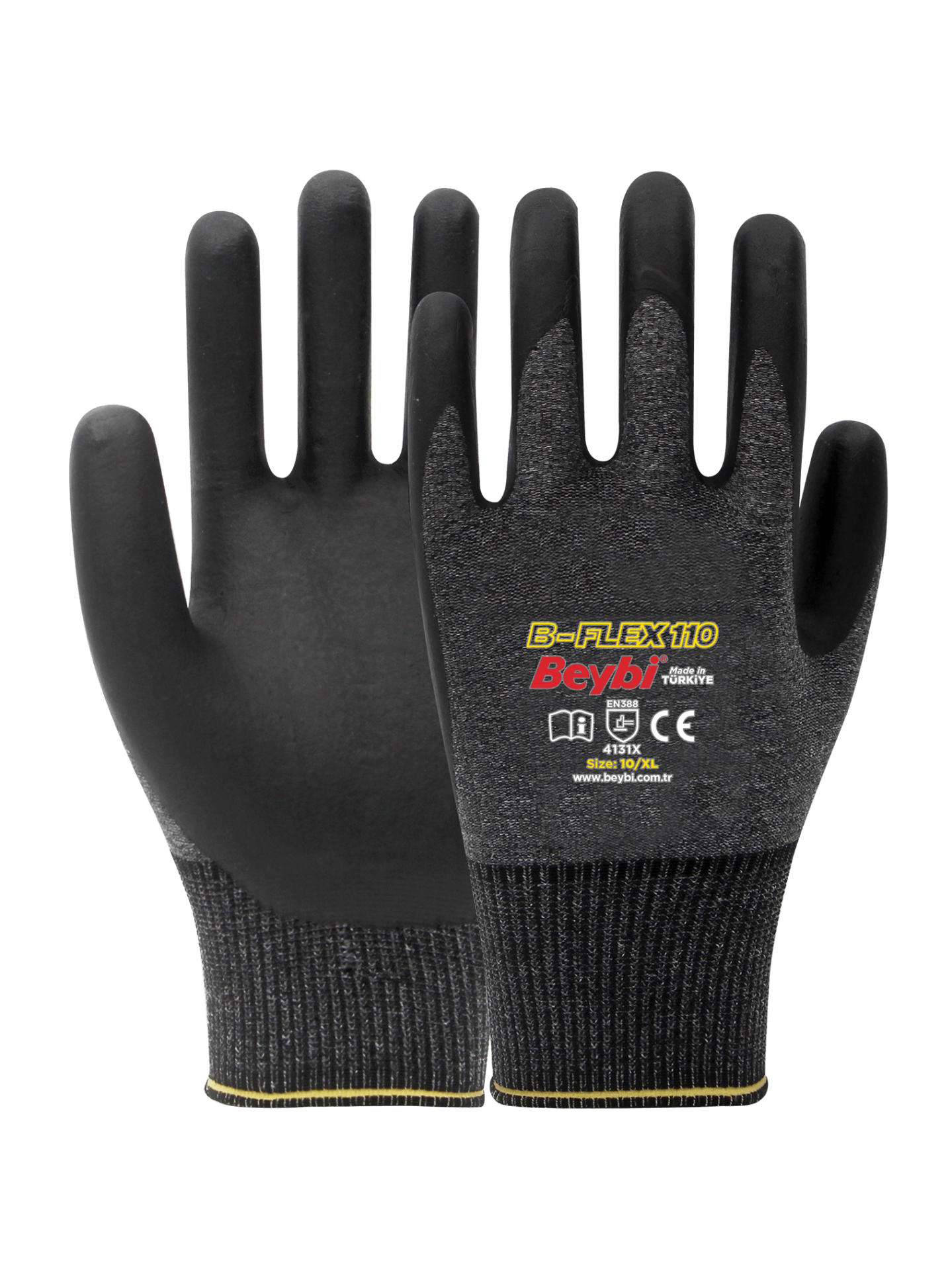 B-FLEX110 Köpük Nitril Kaplı Likralı Polyester Eldiven ( 144 ÇİFT / KOLİ )
