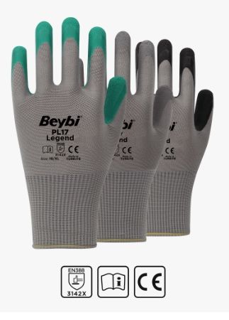 PL17 Legend Polyester Örme Lateks Eldiven ( 144 ÇİFT / KOLİ )