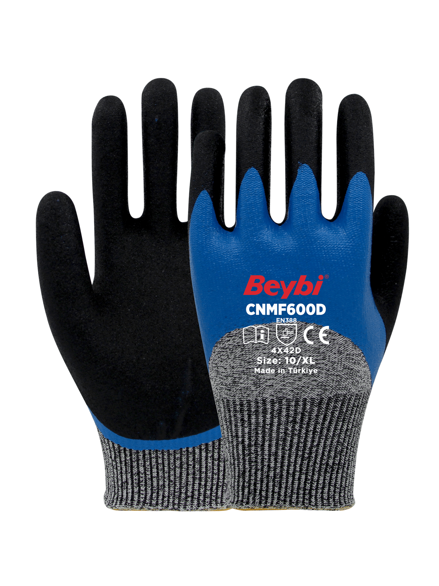 CNMF600D Çift Katlı Mikro Köpük Nitril Kaplı Kesilmeye Karşı Dirençli Eldiven ( 24 ÇİFT / KOLİ )