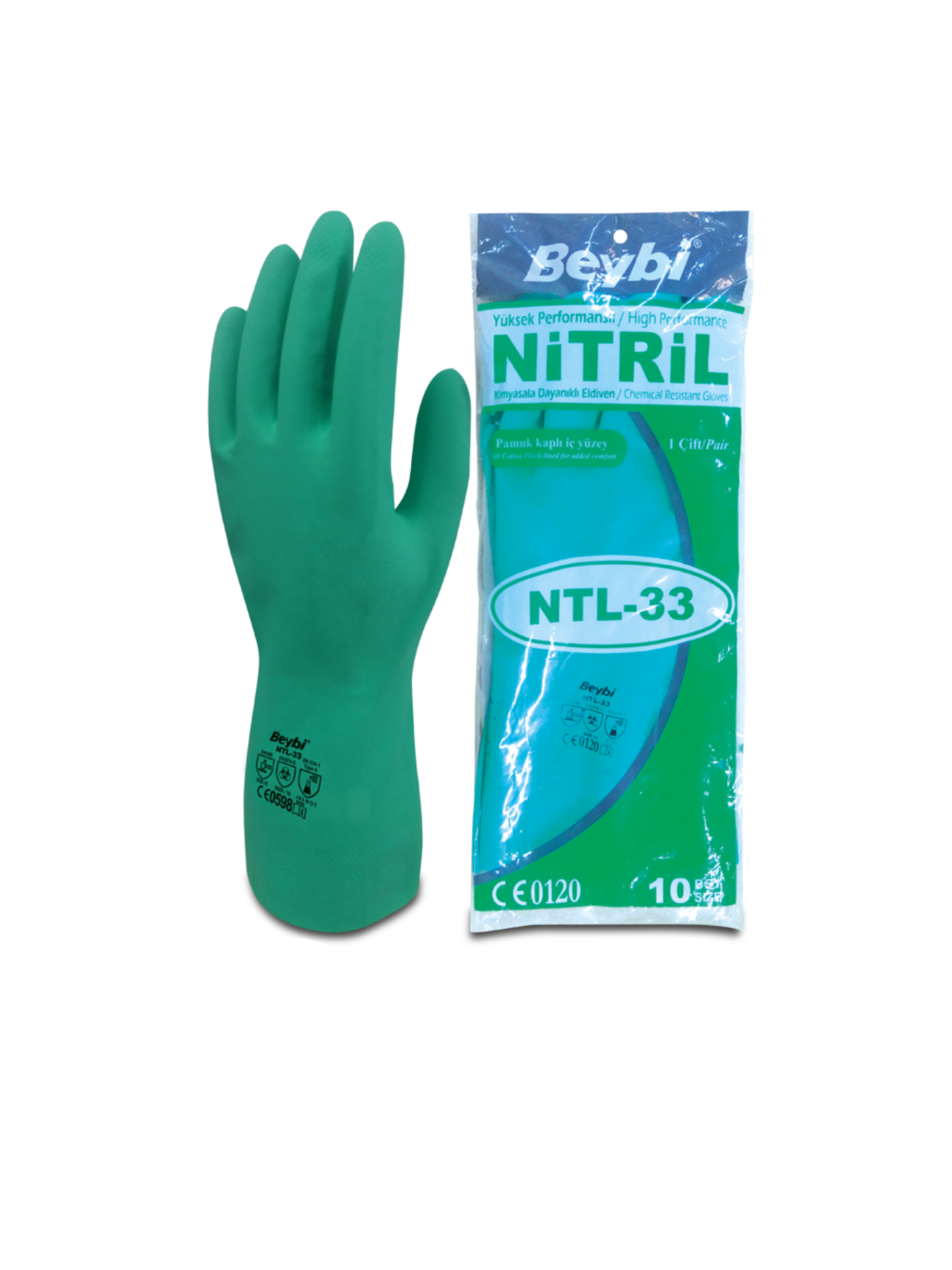 NTL 33 Nitril İş Eldiveni ( 120 ÇİFT / KOLİ )