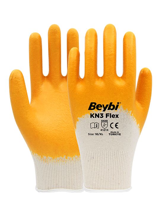 KN3 Flex Nitril Kaplı Pamuk Eldiven ( 288 ÇİFT / KOLİ )
