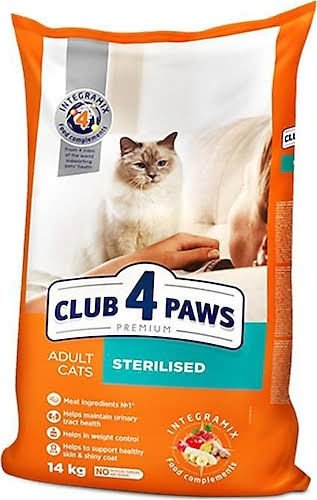 Club4paws premium tavuklu kısırlaştırılmış kedi maması 14kg