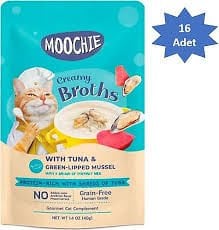 Moochie çorba kedi ödülü Ton yeşil dud.midye 40gr 16’lı