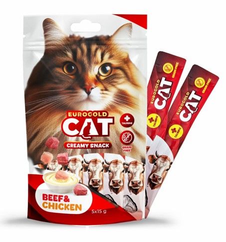 Eurogold Dana Tavuk Krema Kedi Ödülü 15 Gr 5 Li X 12 Adet