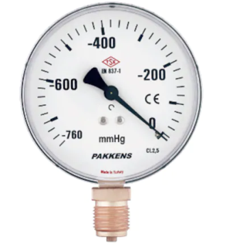 Ø100 -760..0 MMHG GLİSERİNLİ ARK.ÇIK.MANO VAKUMETRE