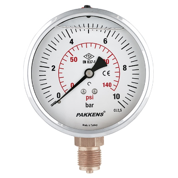 Ø160 0-6 BAR ALTTAN ÇIKIŞ GLİSERİNLİ MANOMETRE