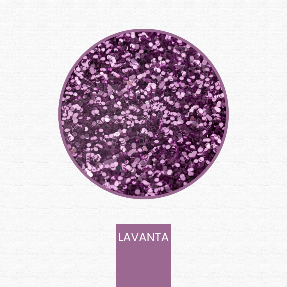 Lavanta Glitter Yuvarlak Epoksi-Nail Art-Makyaj Süsleme Pulu