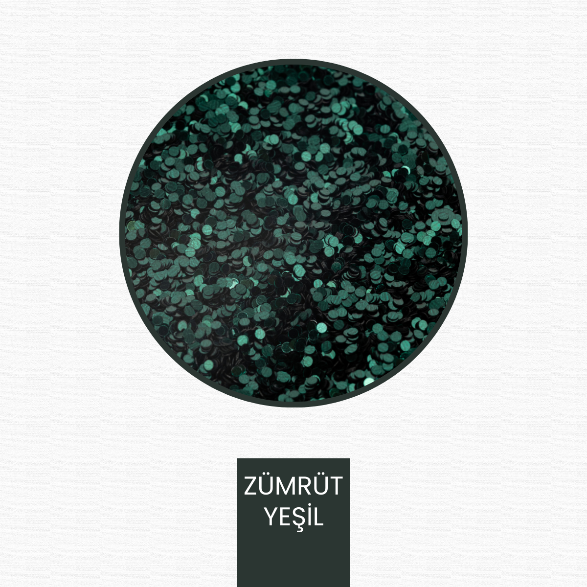 Zümrüt Yeşil Glitter Yuvarlak Epoksi-Nail Art-Makyaj Süsleme Pulu