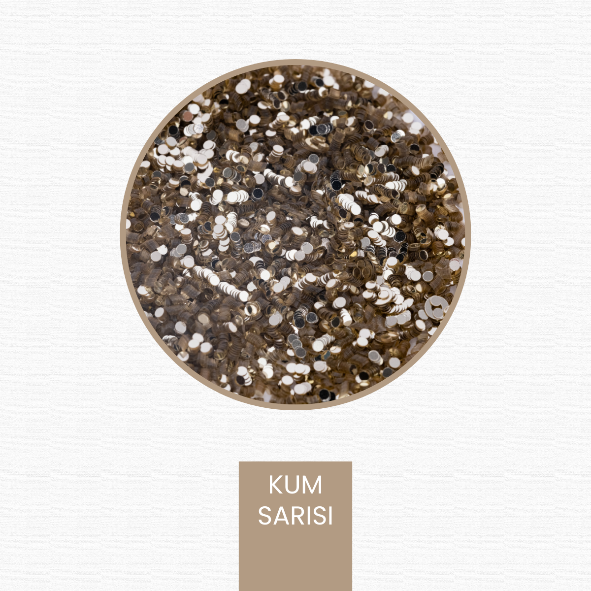 Kum Sarısı Glitter Yuvarlak Epoksi-Nail Art-Makyaj Süsleme Pulu