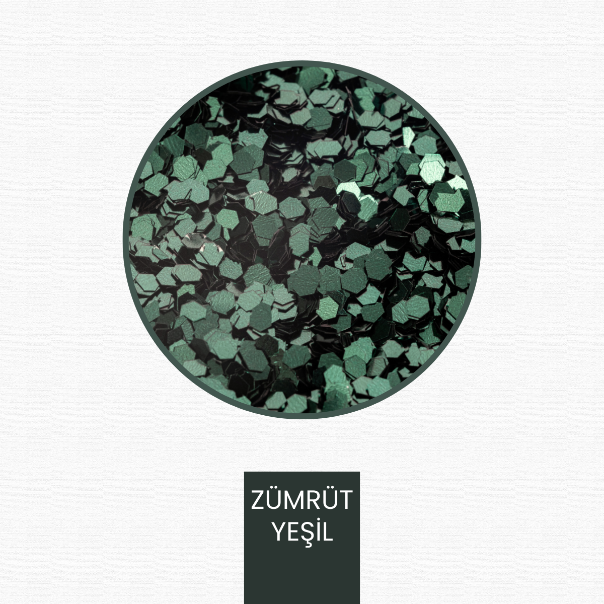 Zümrüt Yeşil Glitter Altıgen Epoksi-Nail Art-Makyaj Süsleme Pulu