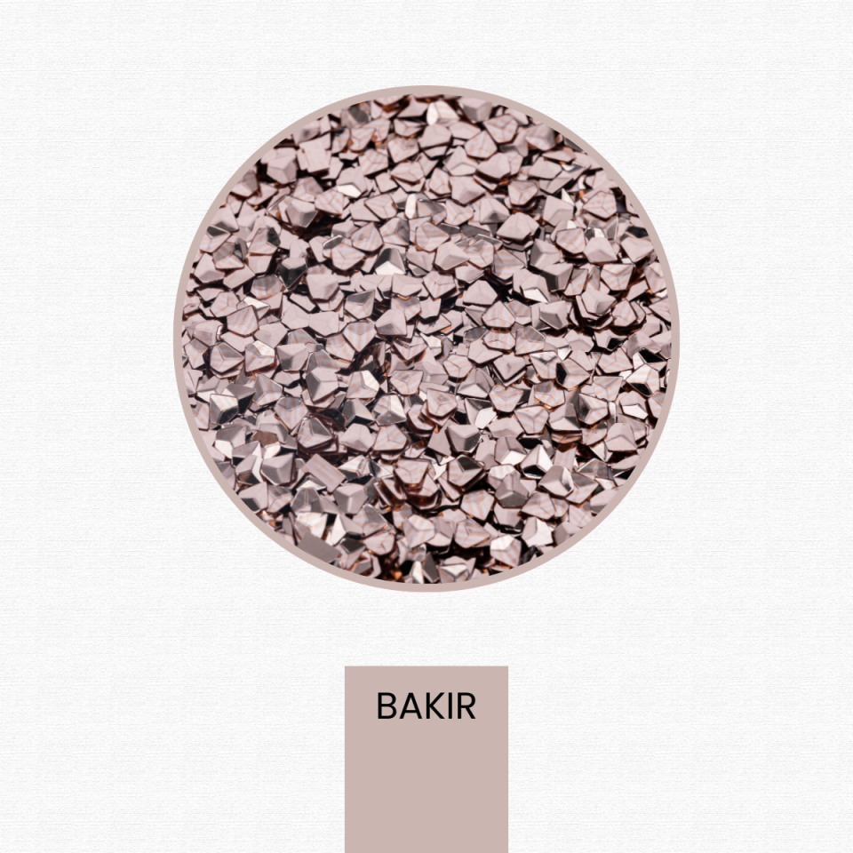 Bakır Glitter Elmas Kesim 3 Boyutlu Epoksi-Nail Art-Makyaj Süsleme Pulu