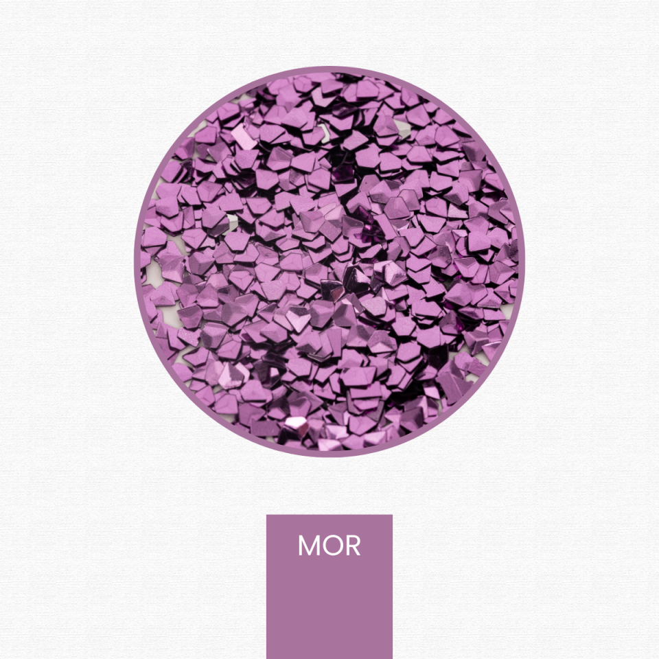 Mor Glitter Elmas Kesim 3 Boyutlu Epoksi-Nail Art-Makyaj Süsleme Pulu