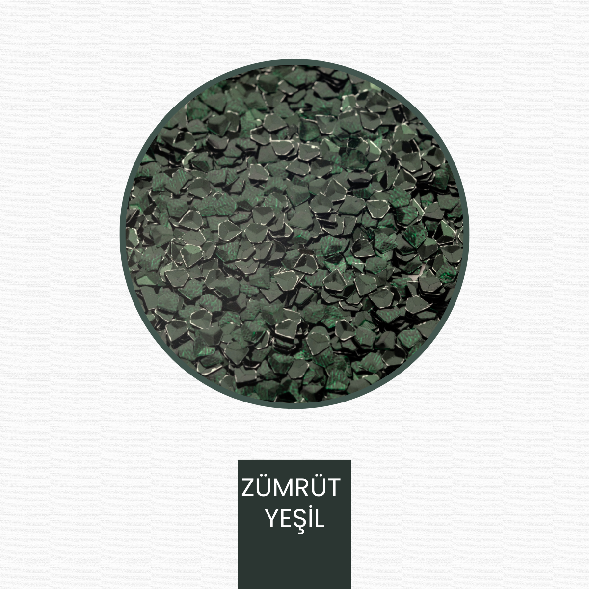 Zümrüt Yeşil Glitter Elmas Kesim 3 Boyutlu Epoksi-Nail Art-Makyaj Süsleme Pulu