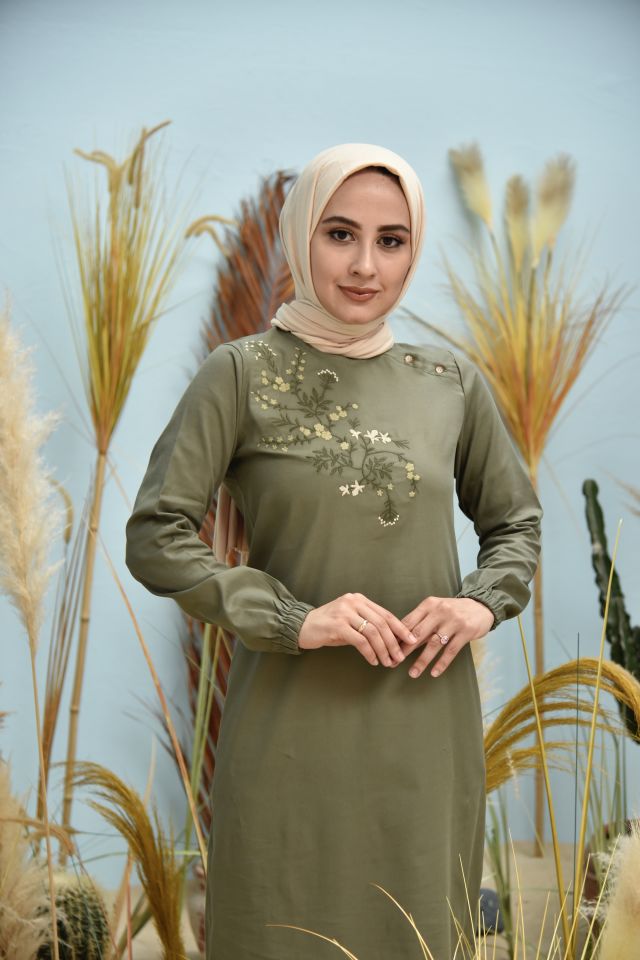 Çiçek Tunik Haki