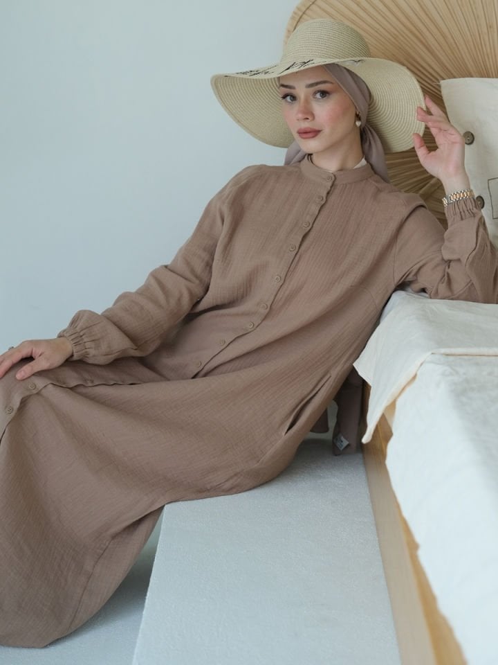 Elegan Elbise Bej