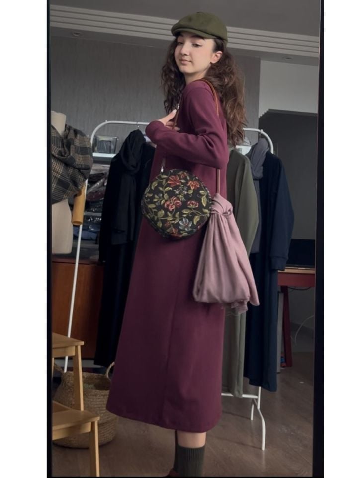 Kaşkorse Tunik Mürdüm + Crash Bambu Şal