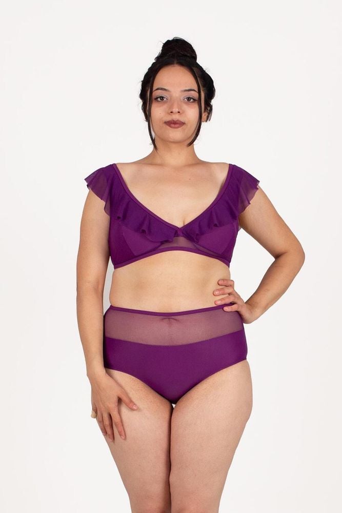 Kadın Giyim Volanlı Tüllü Bikini Renkli Bk5029