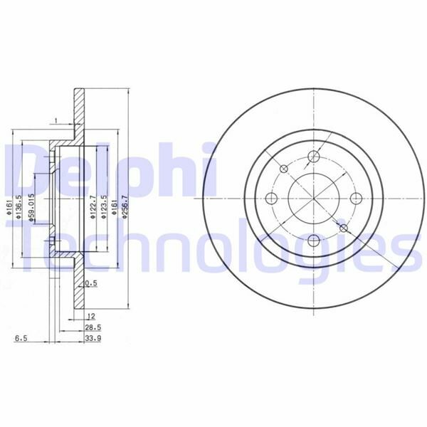 ON FREN DISKI TEMPRA-TIPO-MAREA-BRAVA-BRAVO 96 ALFA ROMEO 145-146 LANCIA DELTA-YPSILON 257x12x4DL