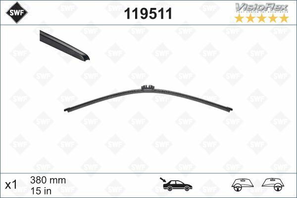 ARKA SİLECEK 38 CM FLATBLADE-MUZ TİPİ X1 BMW X5 07 VOLVO XC60 2008 2017 XC90 2007 2010