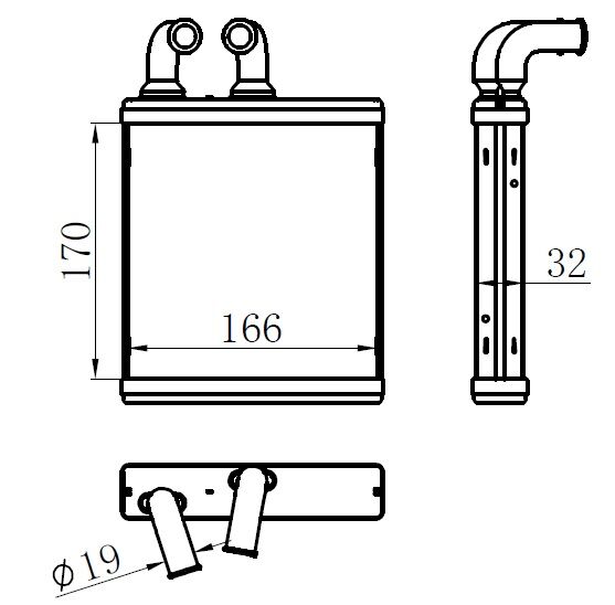 KALORİFER BRAZİNG HEATER A/M 170X170X32 FİESTA V1 2008 2012/1.4-1.5-1.6 TDCİ/1.25-1.4 İ 71771-1740613
