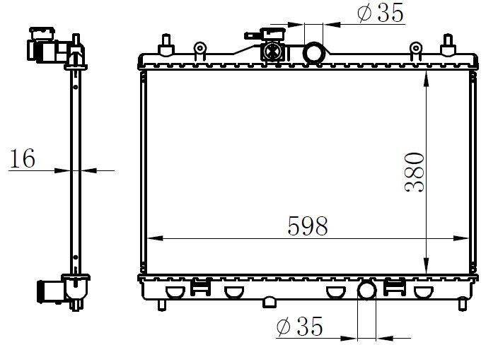 RADYATOR BRAZİNG MT 380X598X16 JUKE 1.6İ 2010 /BLUEBİRD 2.0İ 2006 68741-21410EW000