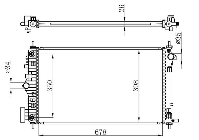 RADYATÖR BRAZİNG INSIGNIA 2.0T OTOM 678x398x26