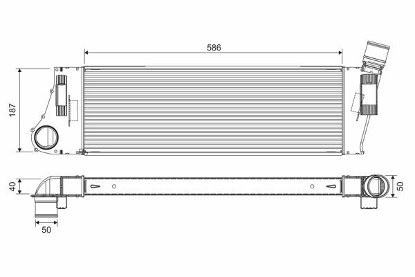 TURBO RADYATÖRÜ INTERCOOLER MGN II-SCENIC 1.5 DCI- 1.9 DCI 584x187x50