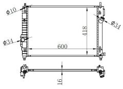RADYATOR BRAZİNG MT 600X418X16 KALOS/ AVEO 1.2İ/1.6İ 05
