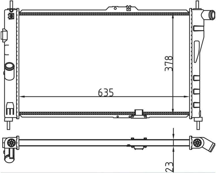 RADYATOR MECHANİCAL MT 635X378X23 DAEWOO ESPERO 94 61656