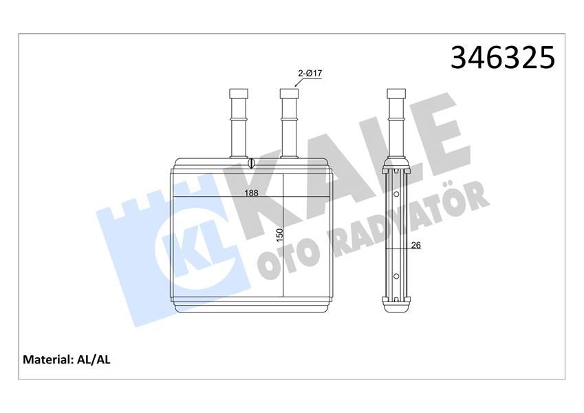 KALORİFER RADYATÖRÜ CHEVROLET AVEO 06- / KALOS 05- - ALEMİNYUM