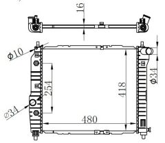 RADYATOR BRAZİNG AT 480X418X16 KALOS/AVEO 1.2İ 02 61635