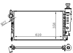 RADYATOR BRAZİNG MT 610X358X26 405-1.4/1.6/1.8/2.0/1.9D 92-