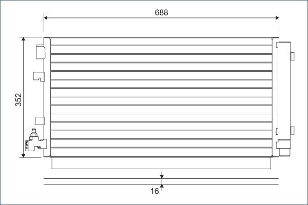 KLİMA KONDENSERİ MGN III-SCENIC III 1.6 16V-2.0-1.5DCI-1.4TCE 652x349x16