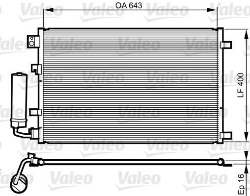 KLİMA KONDENSERİ KURUTUCU İLE QASHQAI 2.0 07 MR20DE Aliminyum 643x400x16