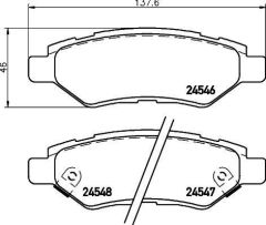 ARKA DİSK FREN BALATASI CADILLAC CTS 2.8/3.0/3.6 01/08 CHEVROLET CAMARO 3.6 09/09 - 12/15