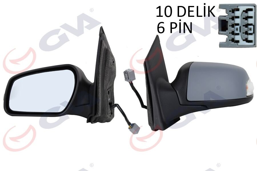 DIŞ DİKİZ AYNASI SOL FOCUS 08 ELEKTRİKLİ ISITMALI SİNYALLİ ASTARLI KONVEKS 6 FİŞ VM-6301EHPL