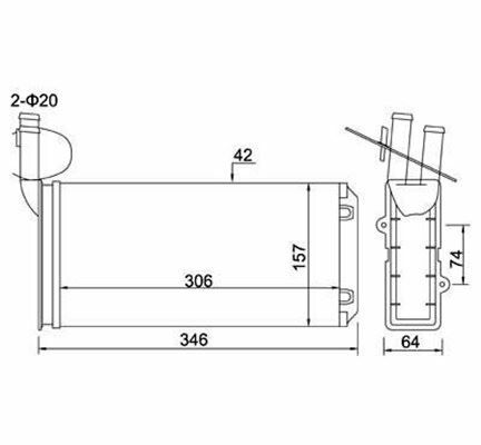 KALORİFER RADYATÖRÜ VW TRANSPORTER T4 306x157