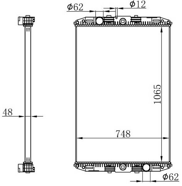 RADYATOR TRUCK BRAZİNG MT 1065X748X48 F95 XF380/430/480/530 97-04