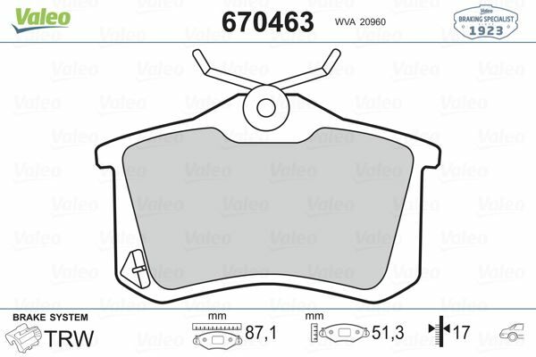 DİSK FREN BALATASI ARKA RENAULT MEGANE II. III. IV HB. FLUENCE; PEUGEOT 207. 307. 308. PARTNER II.